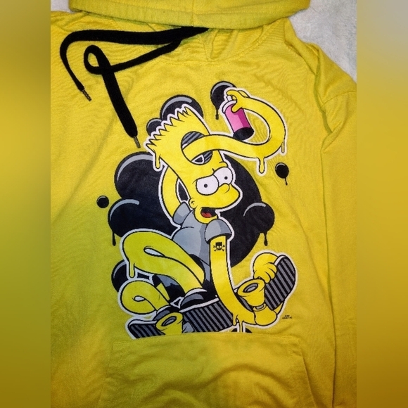 The Simpsons Bart Simpson EAT MY SHORTS Mens L Hoodie Sweater Pull Over Rare HTF - Picture 3 of 10